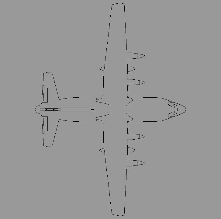 Bloque Autocad Vista de Avión Diseño 07 Bibliot. 2D-3D en Planta